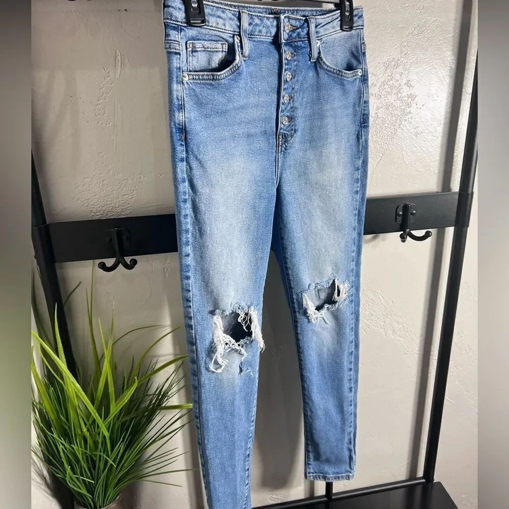 Forever 21 High-Rise distressed Skinny jeans Size 28 - Picture 7 of 14